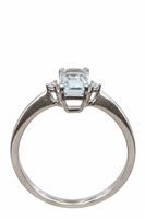 Anello Promesse Donna in Oro bianco Acquamarina AOT641BT